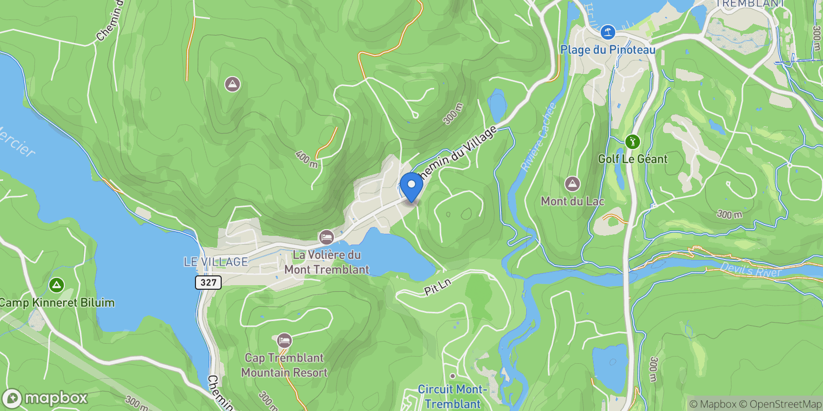 Map showing 120 Allée Pangman, Mont-Tremblant, Quebec, Canada.