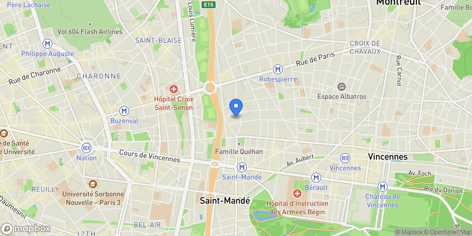 Map showing Montreuil, Île-de-France, France.