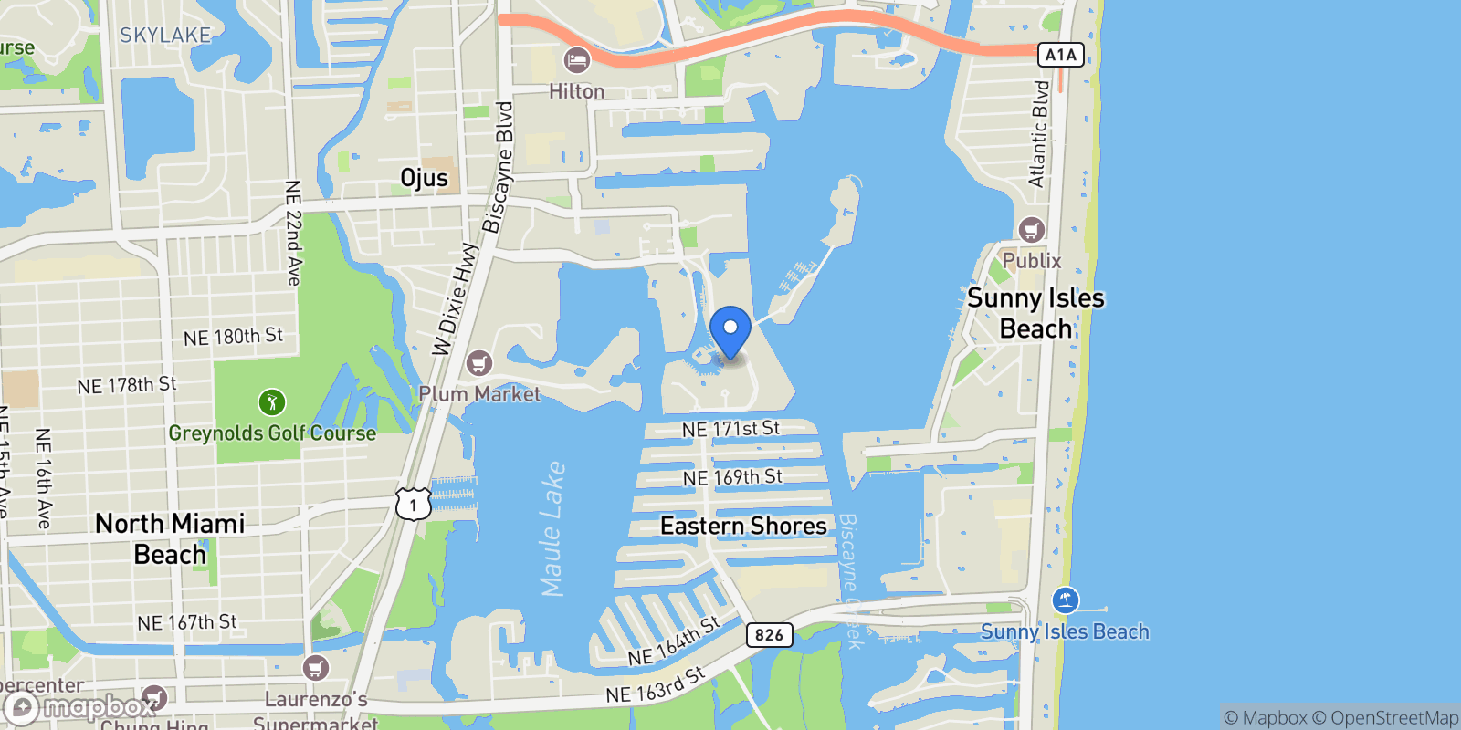 Map showing 3900 Island Blvd B308, Golden Beach, Florida, United States.