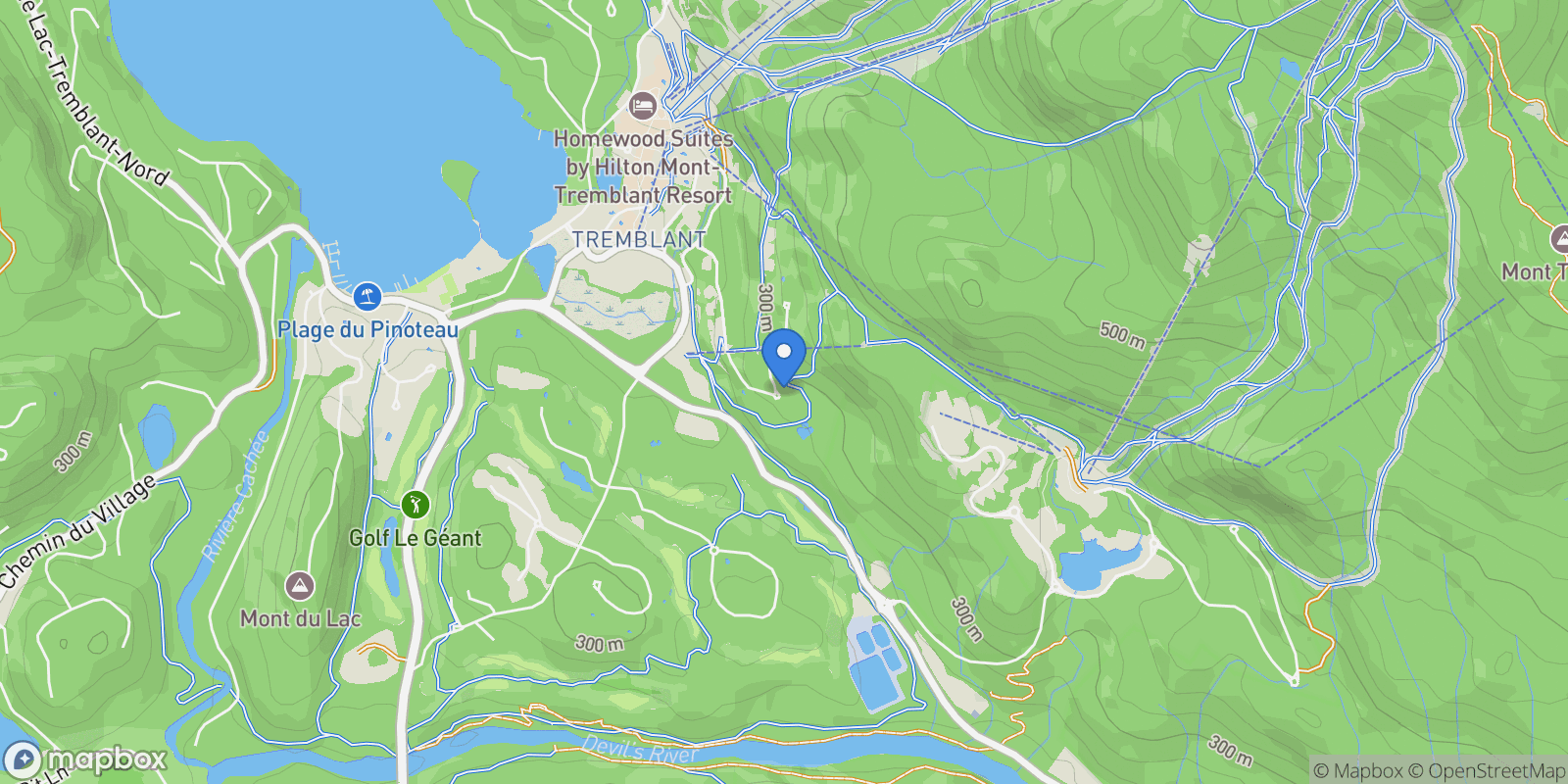 Map showing 115 Ch. des Sous-Bois 105, Mont-Tremblant, Quebec, Canada.