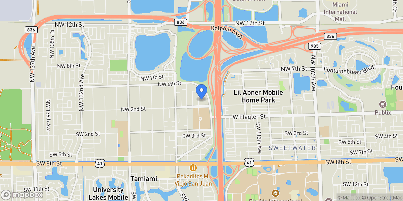 Map showing 279 NW 119th Ave., Miami, Florida, United States.