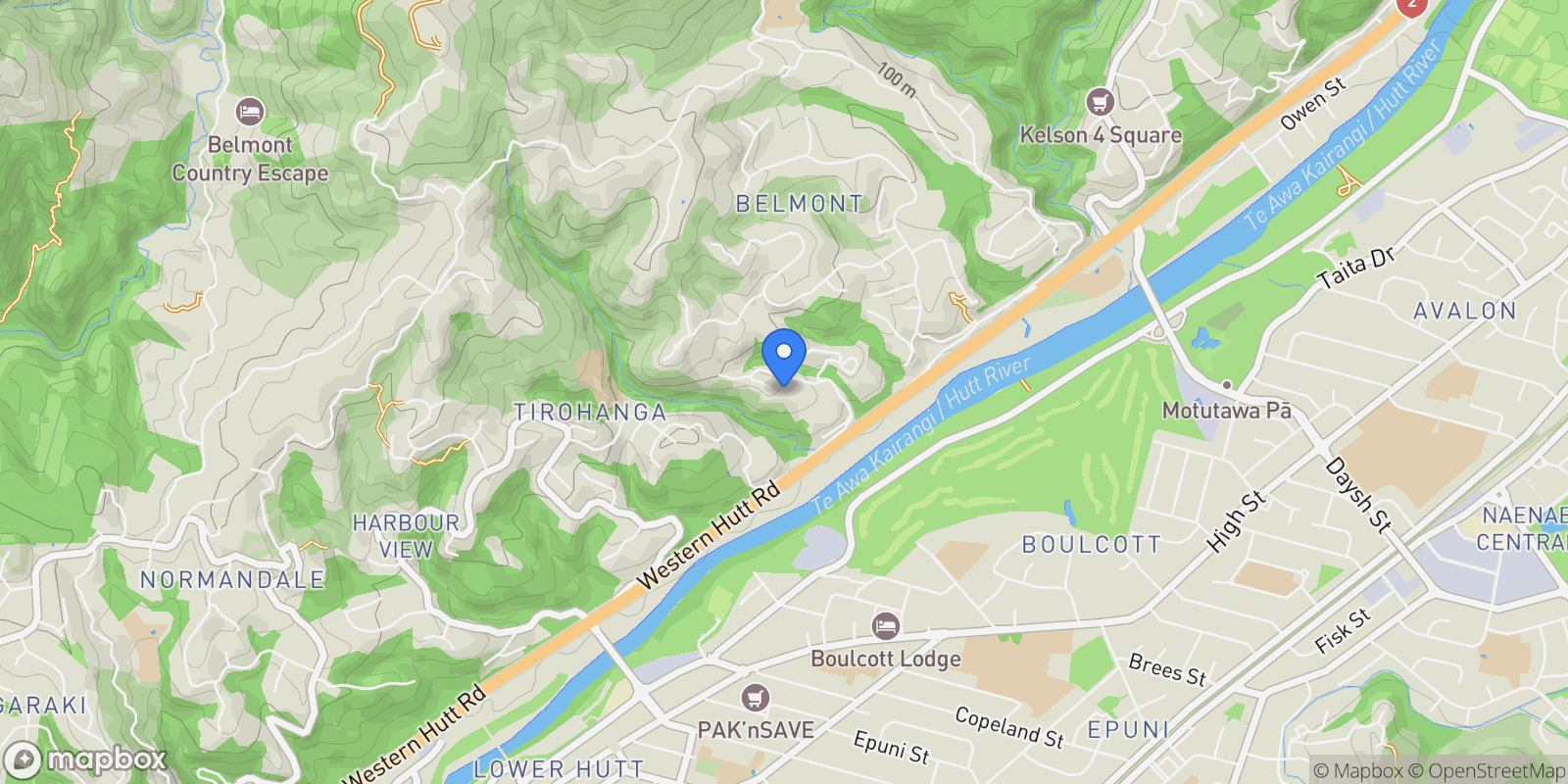 Map showing 59 Wairere Road Belmont, Lower Hutt, WGN 5010, Lower Hutt, Wellington, New Zealand.