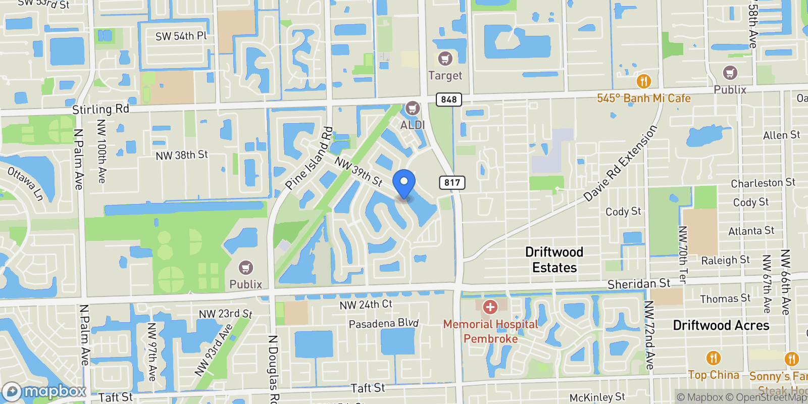 Map showing 3679 NW 82nd Ter, Cooper City, Florida, United States.