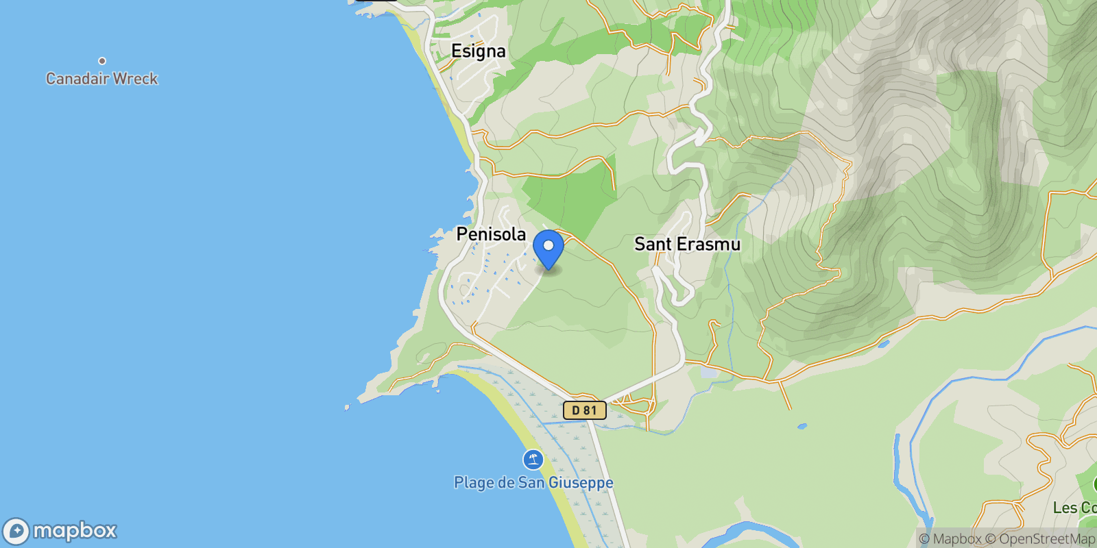 Map showing Coggia, Corsica, France.