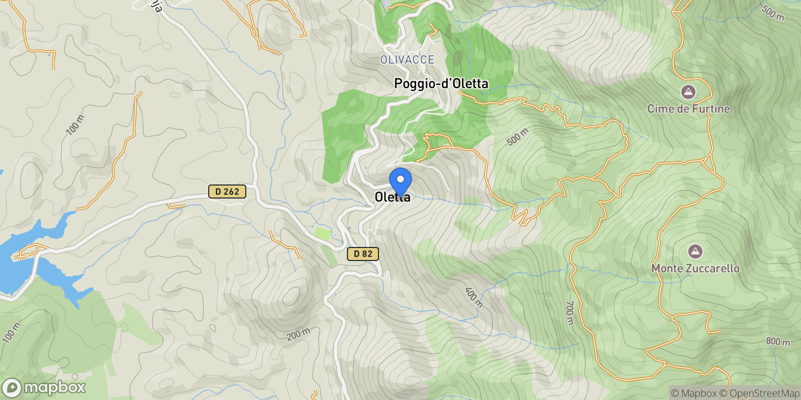 Map showing Oletta, Corsica, France.