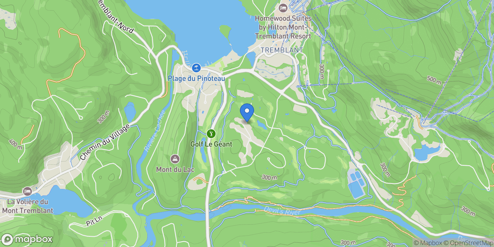 Map showing 2020 Allée du Val-de-Bagnes 101, Mont-Tremblant, Quebec, Canada.