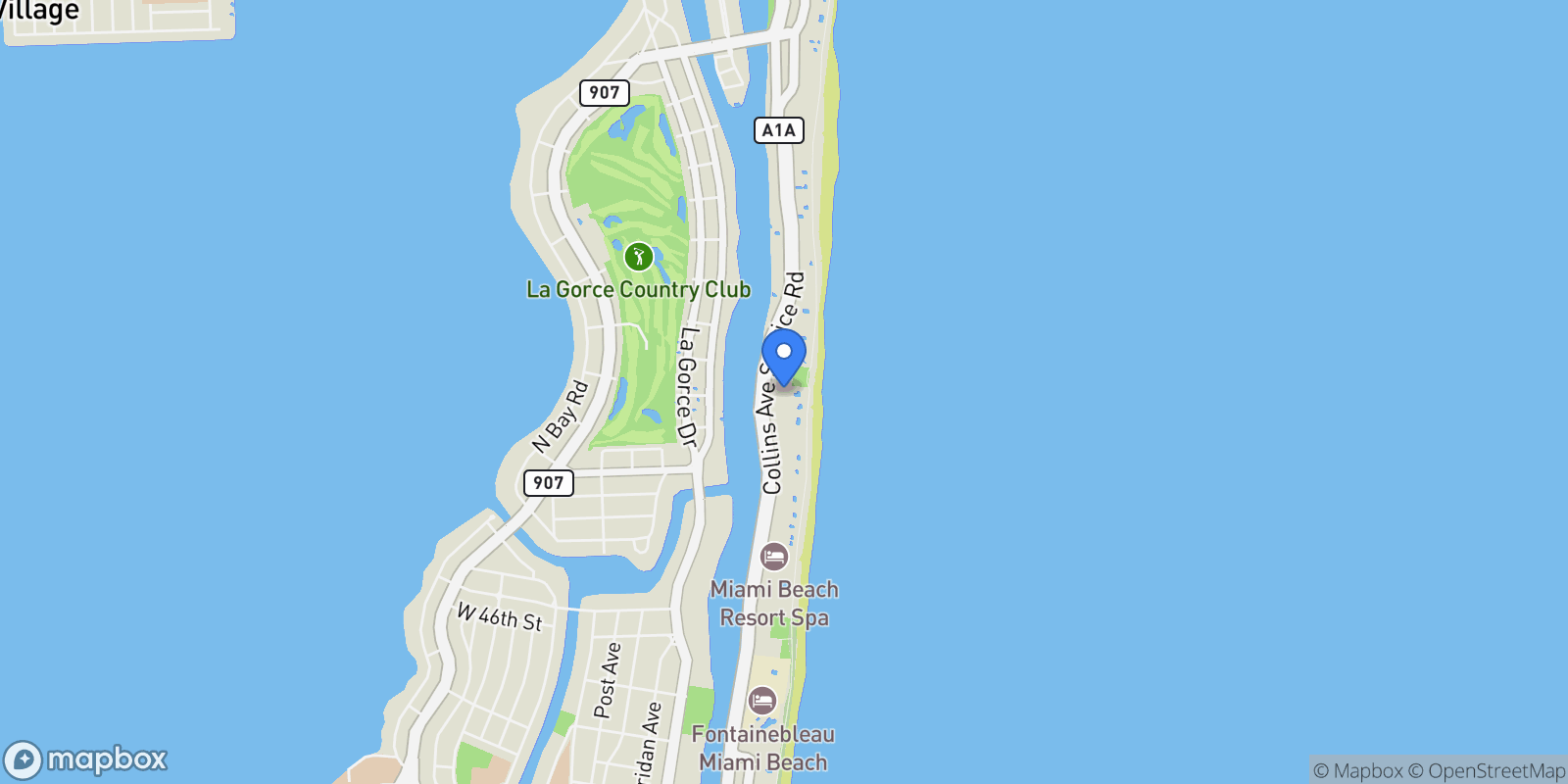 Map showing 5255 Collins Ave 2J, Miami Beach, Florida, United States.