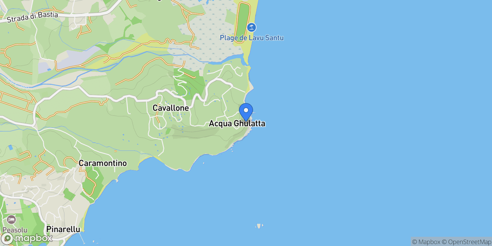 Map showing Zonza, Corsica, France.