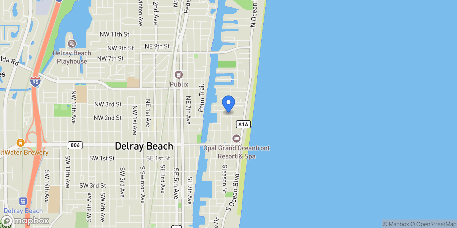 Map showing 200 Andrews Avenue 4, Delray Beach, Florida, United States.