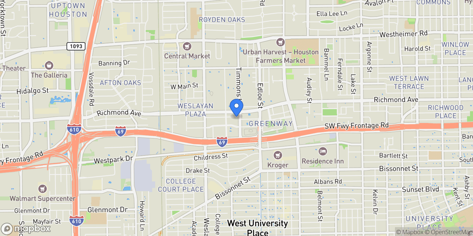 Map showing 15 Greenway Plaza PH-29C, Houston, TX 77046, Houston, Texas, United States.