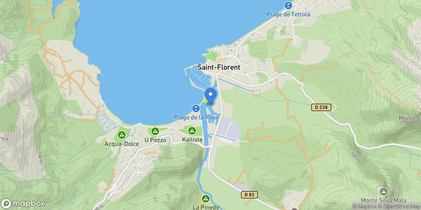 Map showing Saint-Florent, Corsica, France.