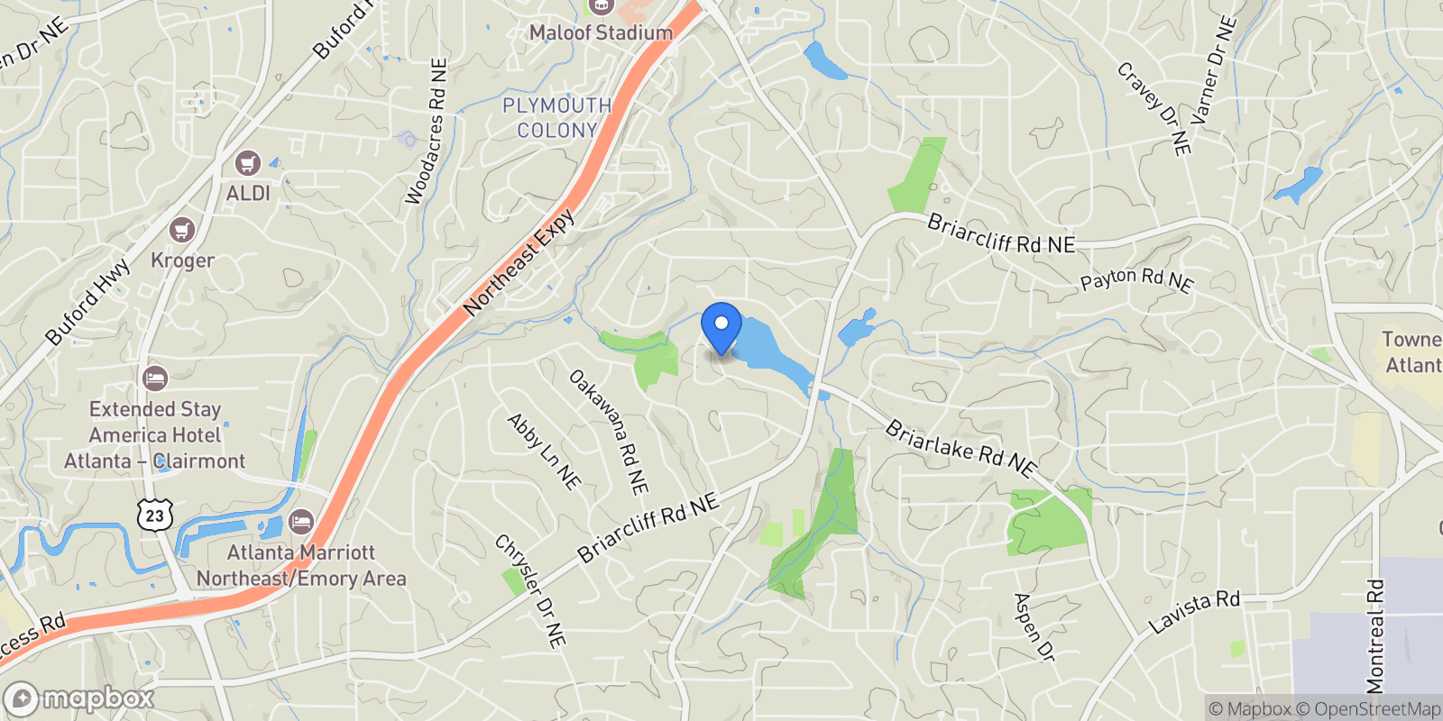 Map showing Atlanta, Georgia, United States.