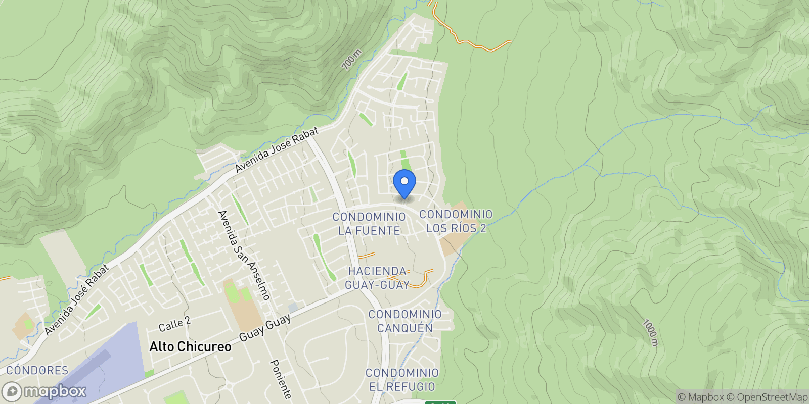 Map showing Avenida Los Rios, Colina, Colina, Santiago Metropolitan Region, Chile.