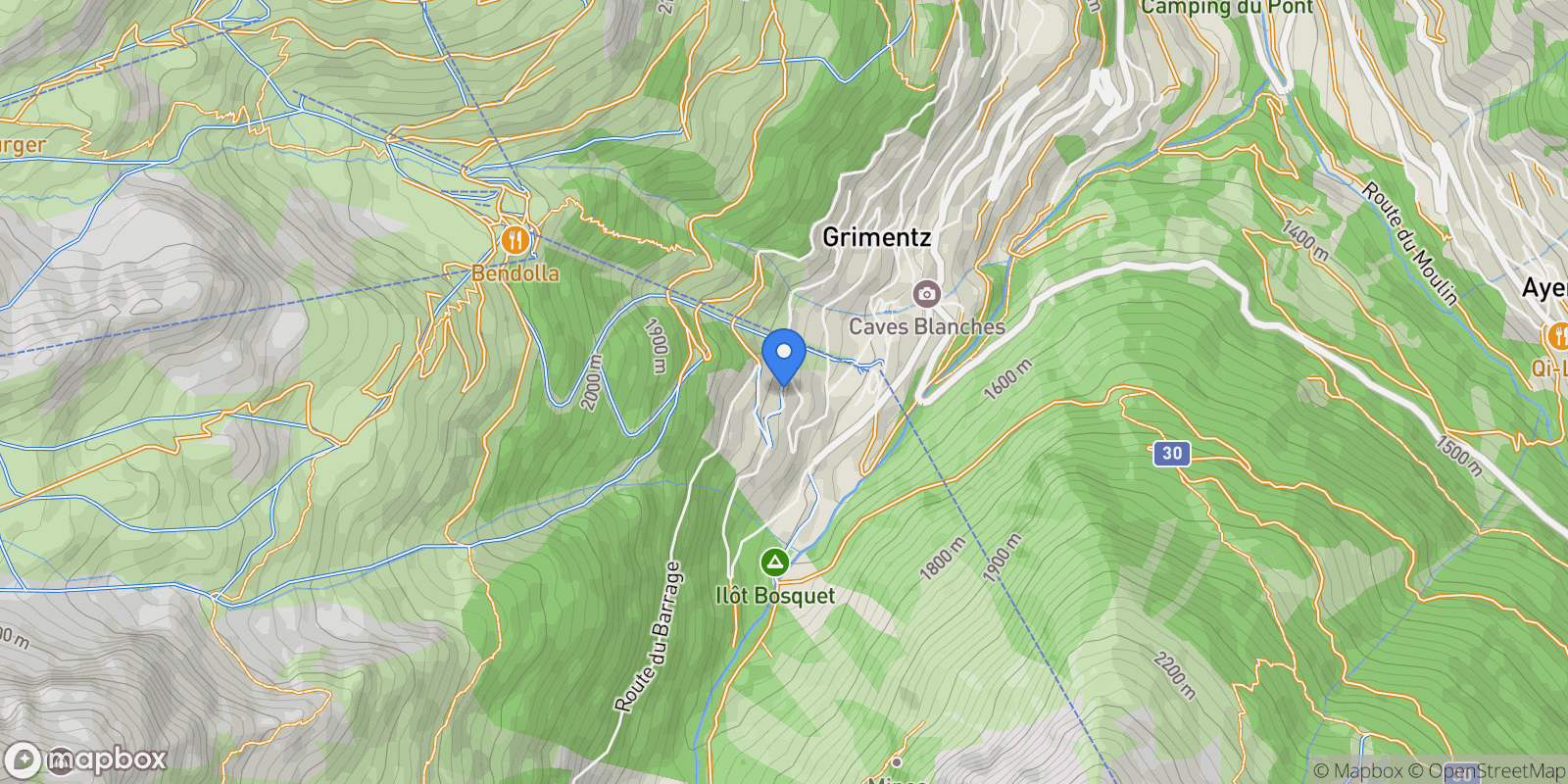 Map showing Anniviers, Valais, Switzerland.
