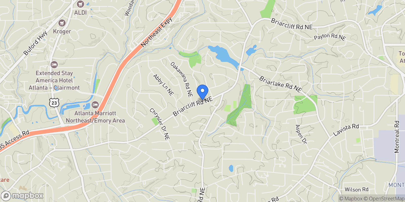 Map showing Atlanta, Georgia, United States.
