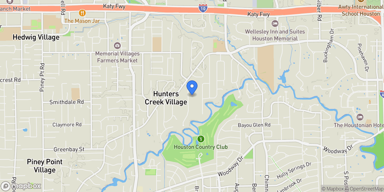 Map showing 412 Timberwilde Lane, Hunters Creek Village, TX 77024, Hunters Creek Village, Texas, United States.