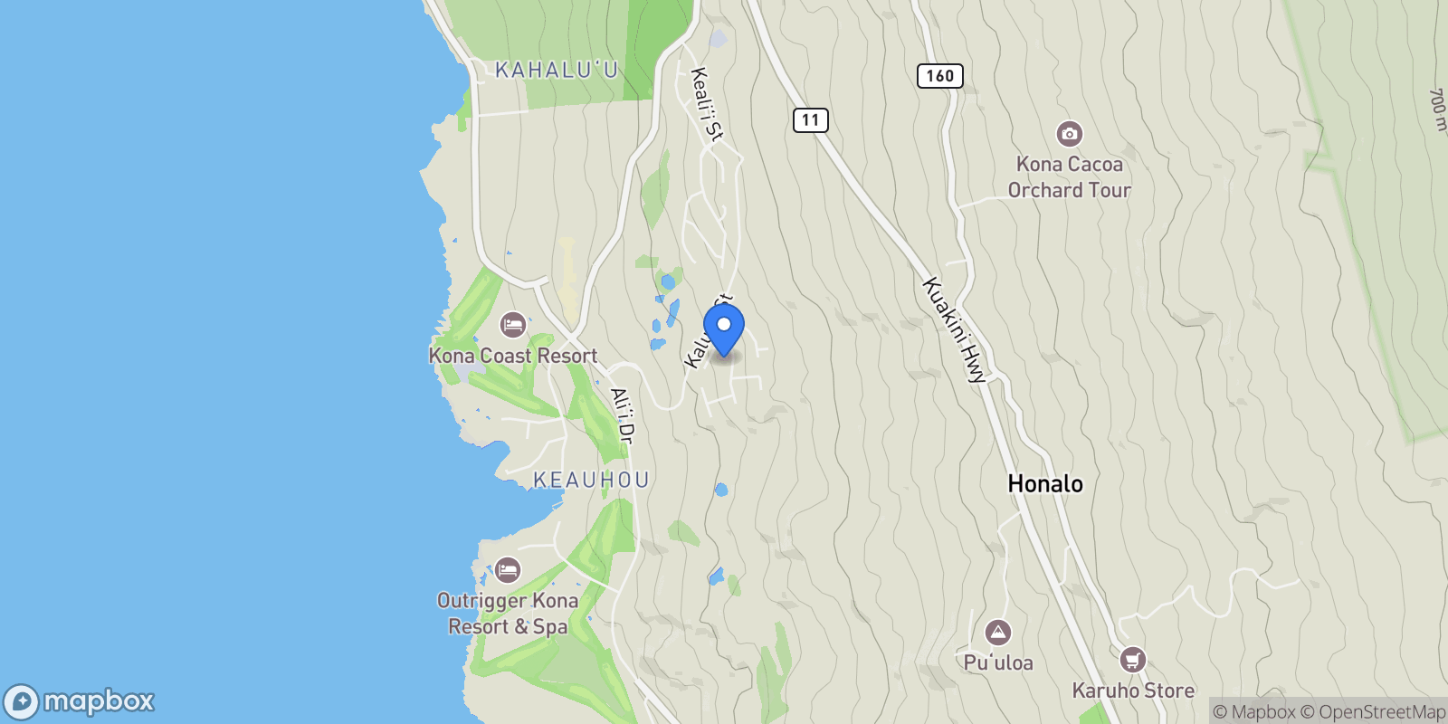 Map showing 78-7018 Mololani Drive, Kailua-Kona, Hawaii, United States.