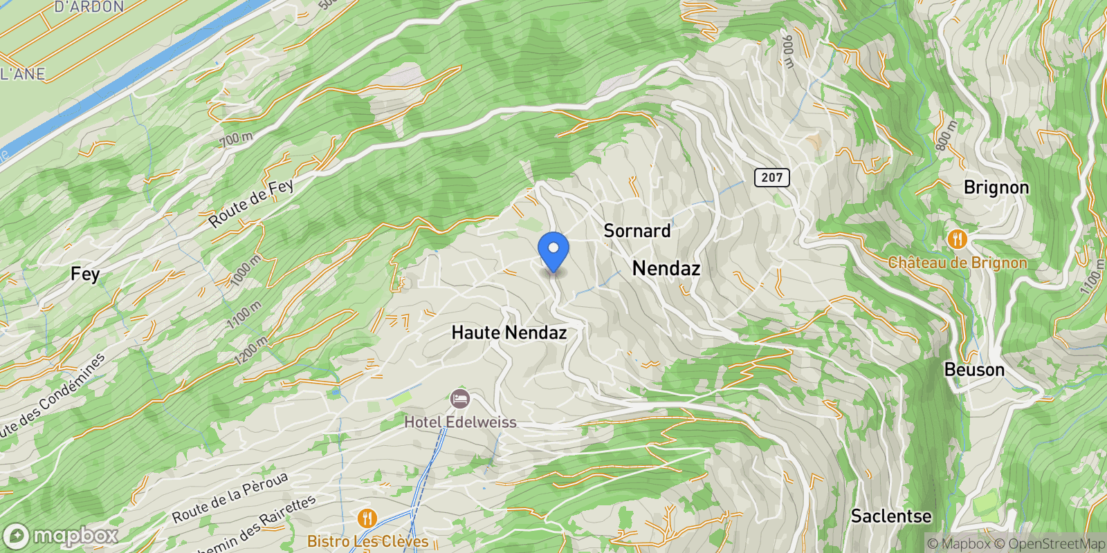 Map showing Haute-Nendaz, Valais, Switzerland.