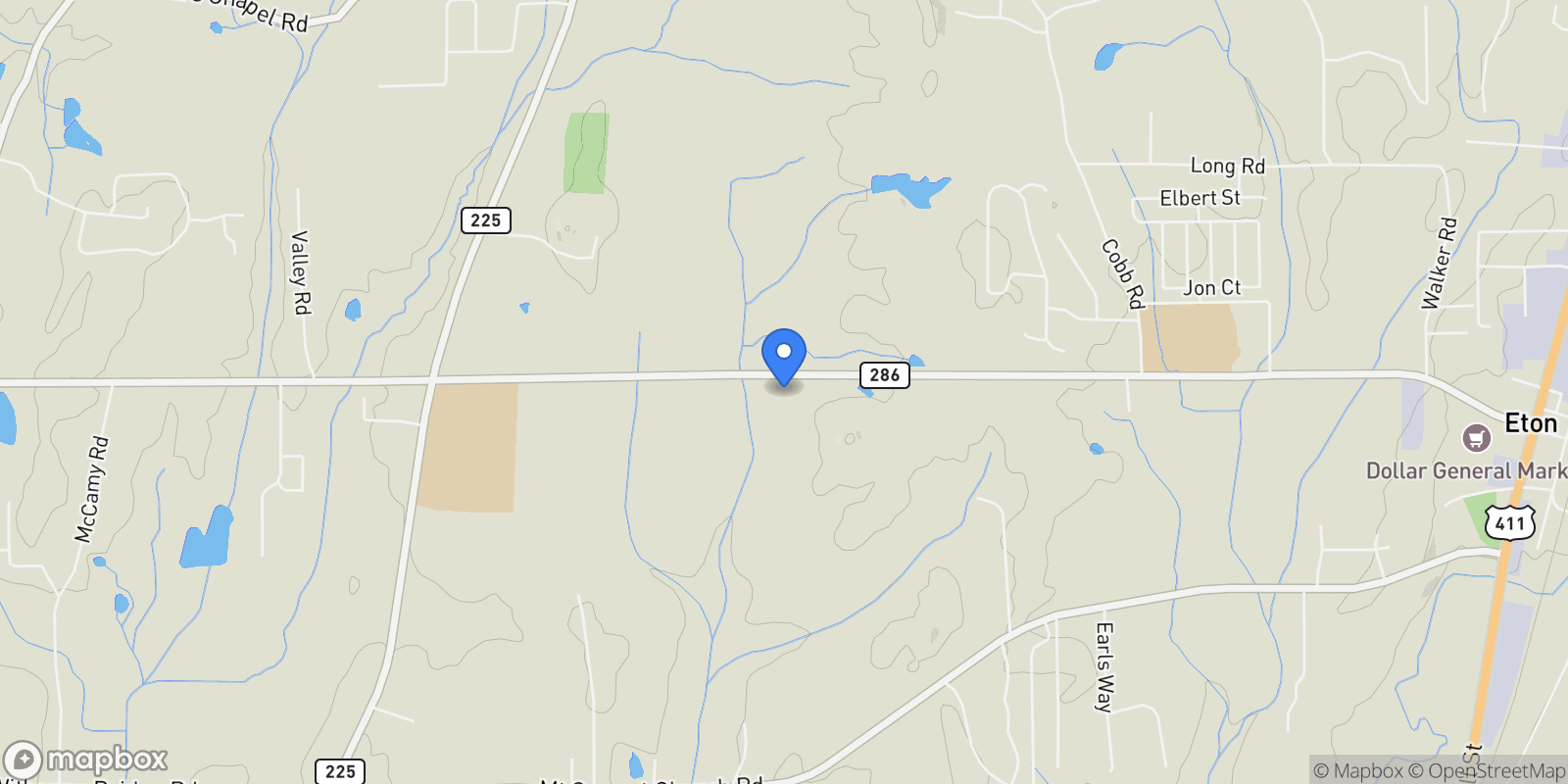 Map showing Chatsworth, Georgia, United States.
