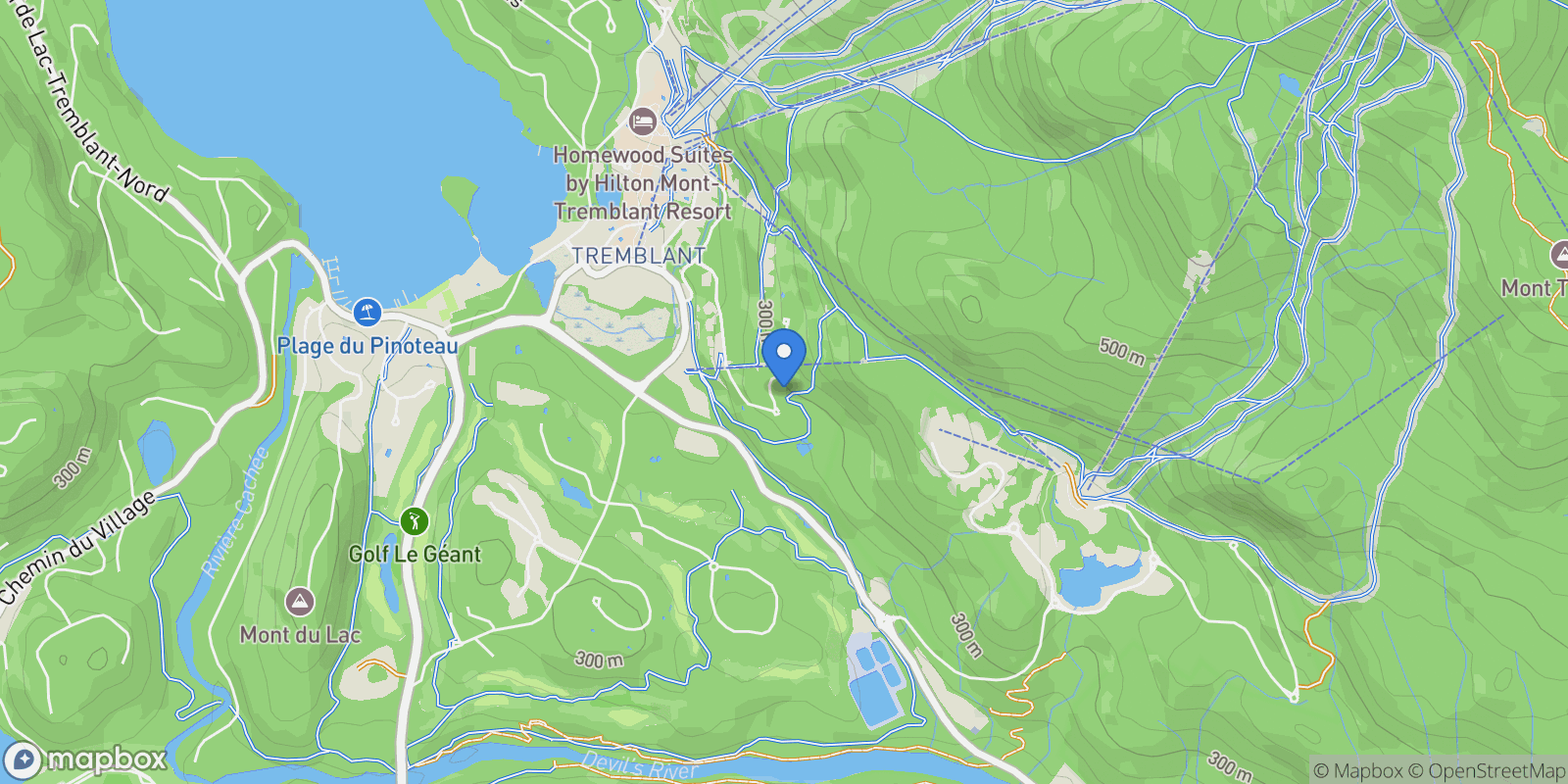 Map showing 115 Ch. des Sous-Bois 305, Mont-Tremblant, Quebec, Canada.
