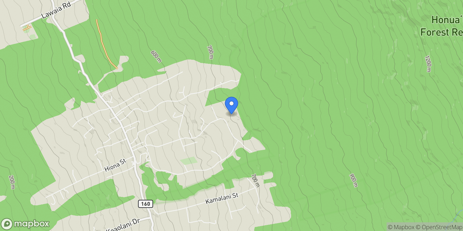 Map showing 75-1213 KEOPU MAUKA DRIVE, Kailua-Kona, Hawaii, United States.