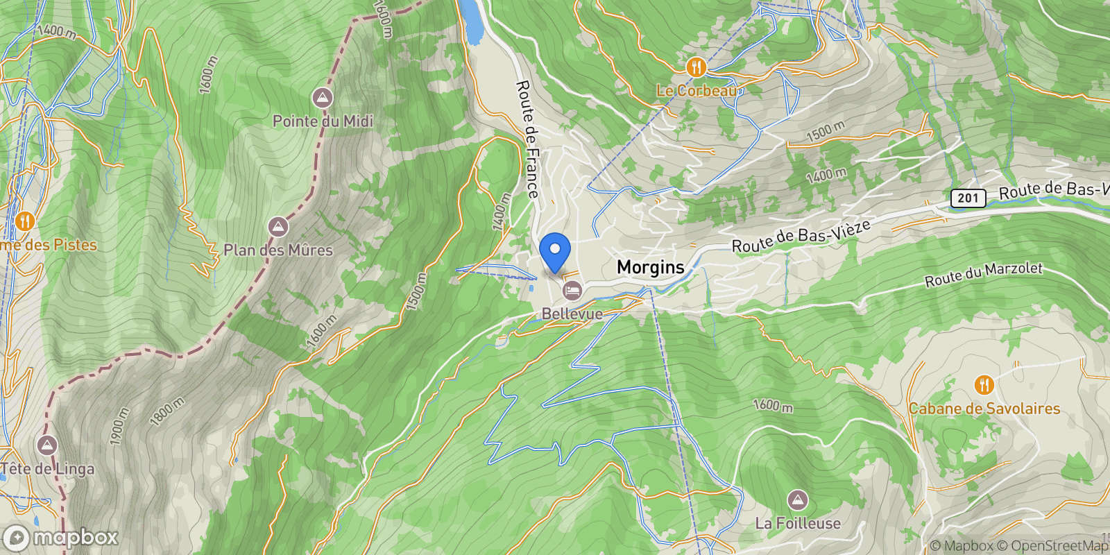 Map showing Troistorrents, Valais, Switzerland.