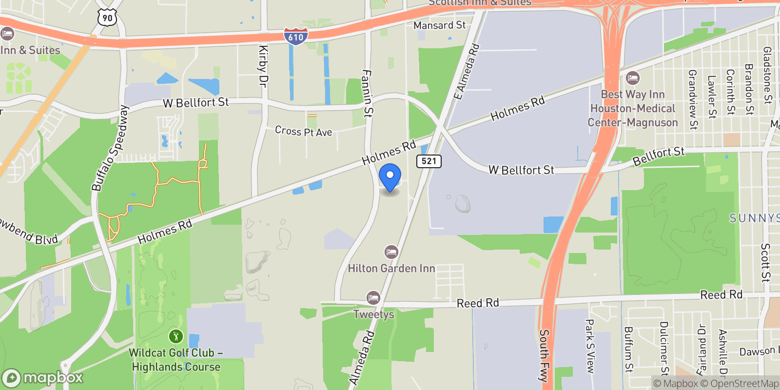 Map showing 9634 Kings Cross Station, Houston, TX 77045, Houston, Texas, United States.