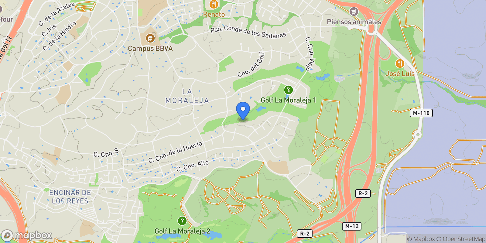 Map showing Calle Camino Ancho, 28109, Alcobendas, Madrid, Alcobendas, La Moraleja, Alcobendas, Community of Madrid.