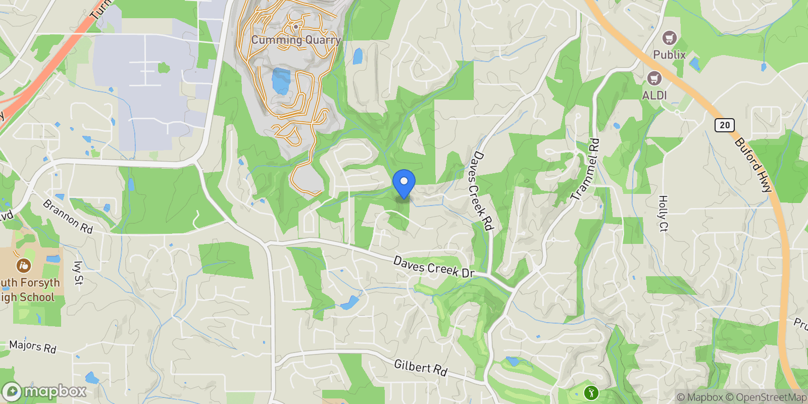 Map showing Cumming, Georgia, United States.