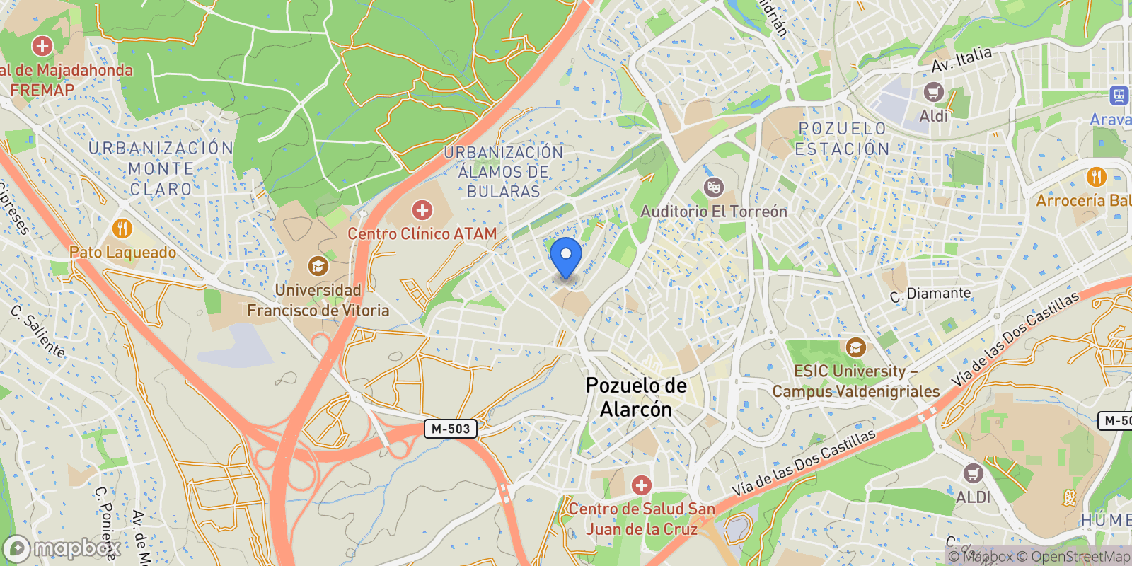 Map showing Calle Felipe Olvera, 28223, Pozuelo de Alarcón, Madrid, Pozuelo de Alarcón, Pozuelo de Alarcon, Community of Madrid, Spain.