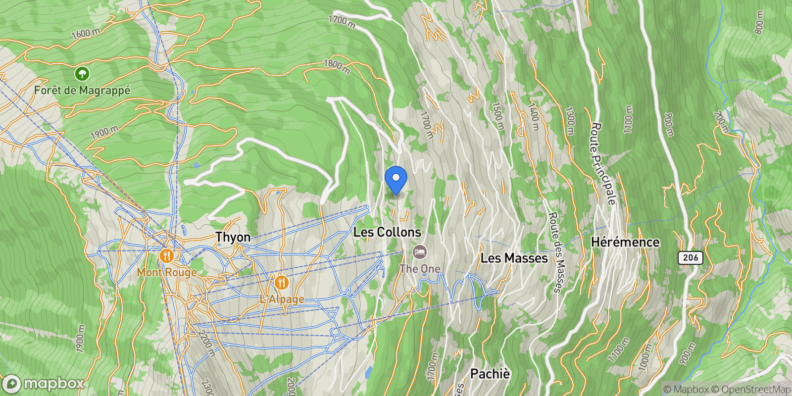 Map showing Vex, Valais, Switzerland.