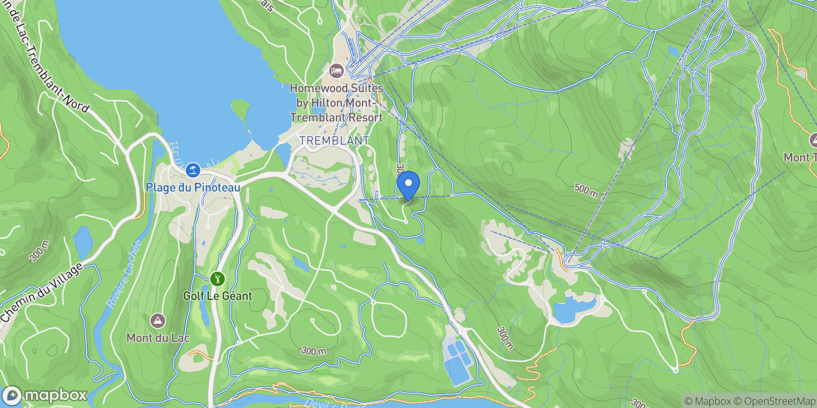 Map showing 119 Ch. des Sous-Bois 202, Mont-Tremblant, Quebec, Canada.