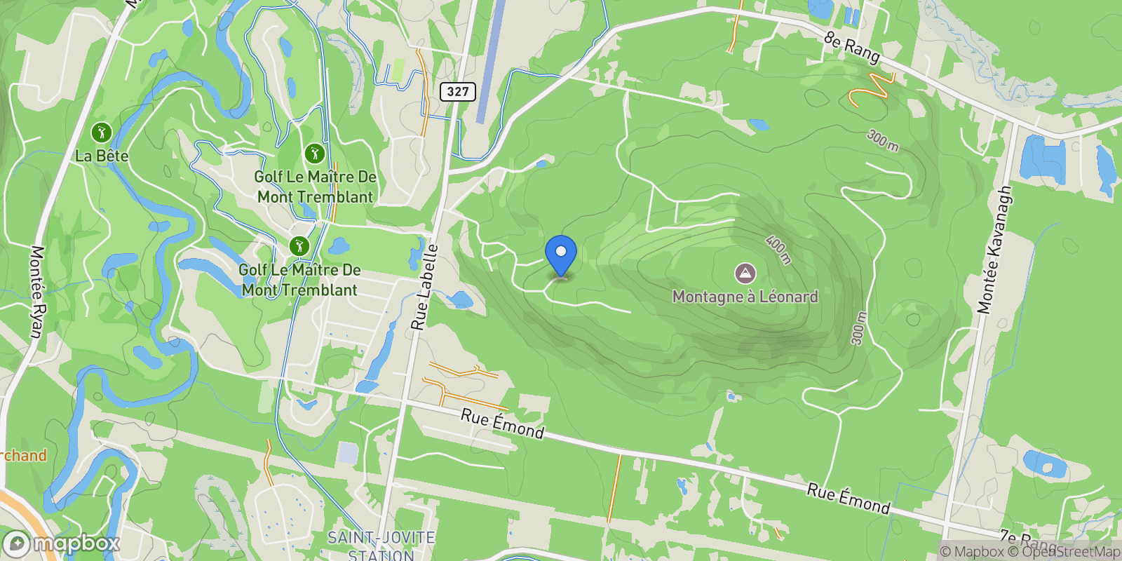 Map showing 1330 Rue Patricia-Paré, Mont-Tremblant, Quebec, Canada.