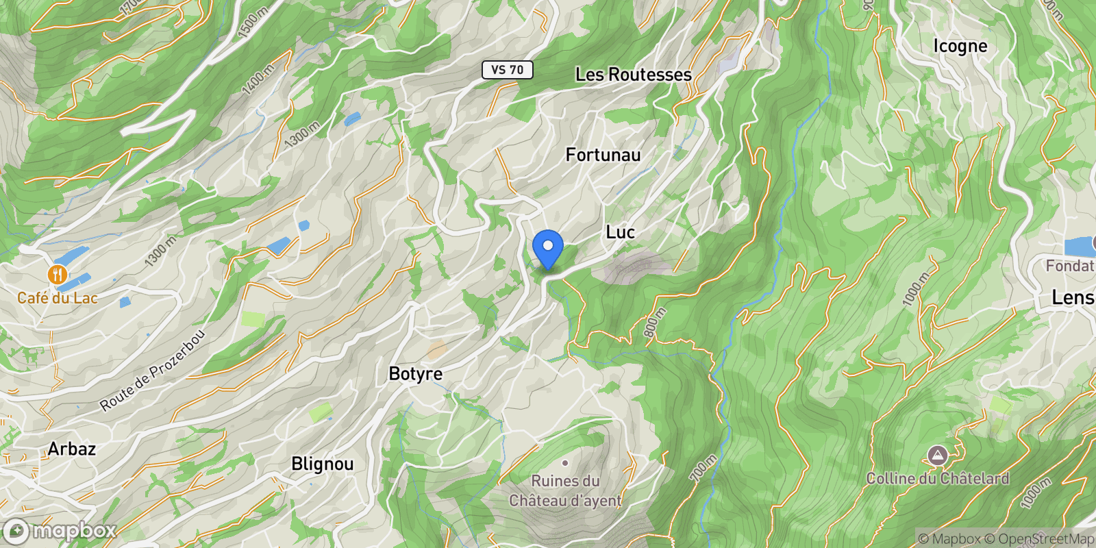 Map showing Ayent, Valais, Switzerland.