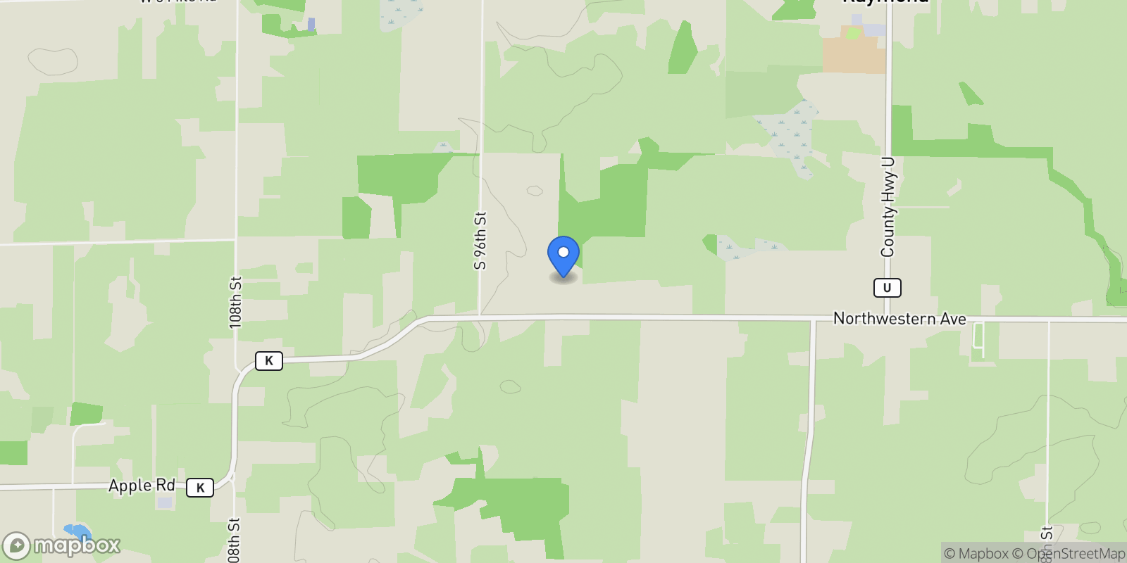 Map showing 9210 County Road K -, Franksville, WI 53126, 53126, Wisconsin, United States.