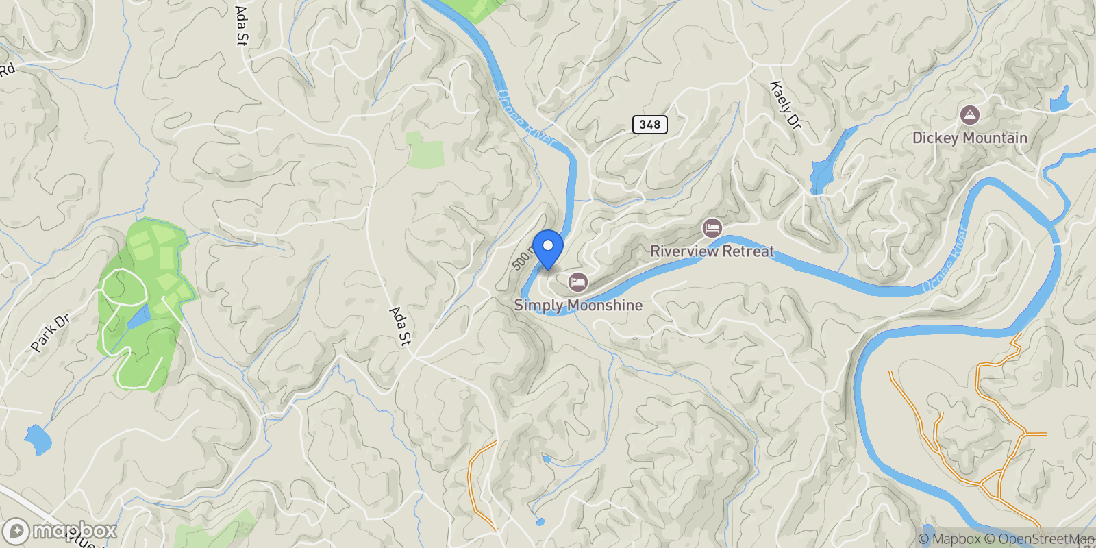 Map showing Mineral Bluff, Georgia, United States.
