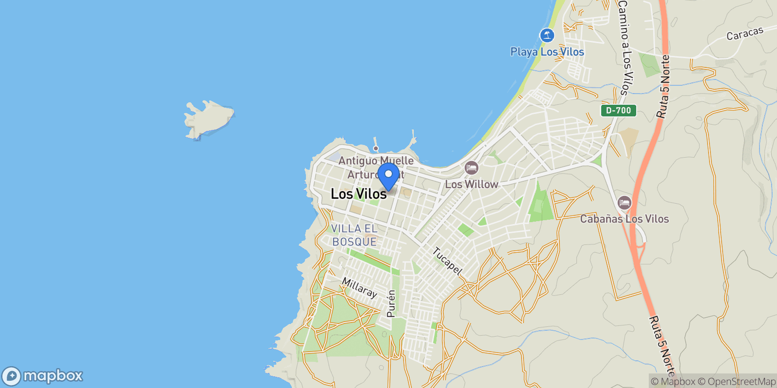 Map showing Los Vilos, Coquimbo, Chile, Los Vilos, Coquimbo, Chile.