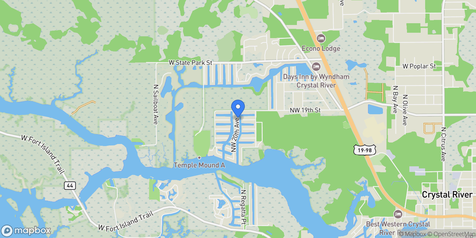 Map showing 1801 NW 20th Avenue, Crystal River, FL 34428, Crystal River, Florida, United States.