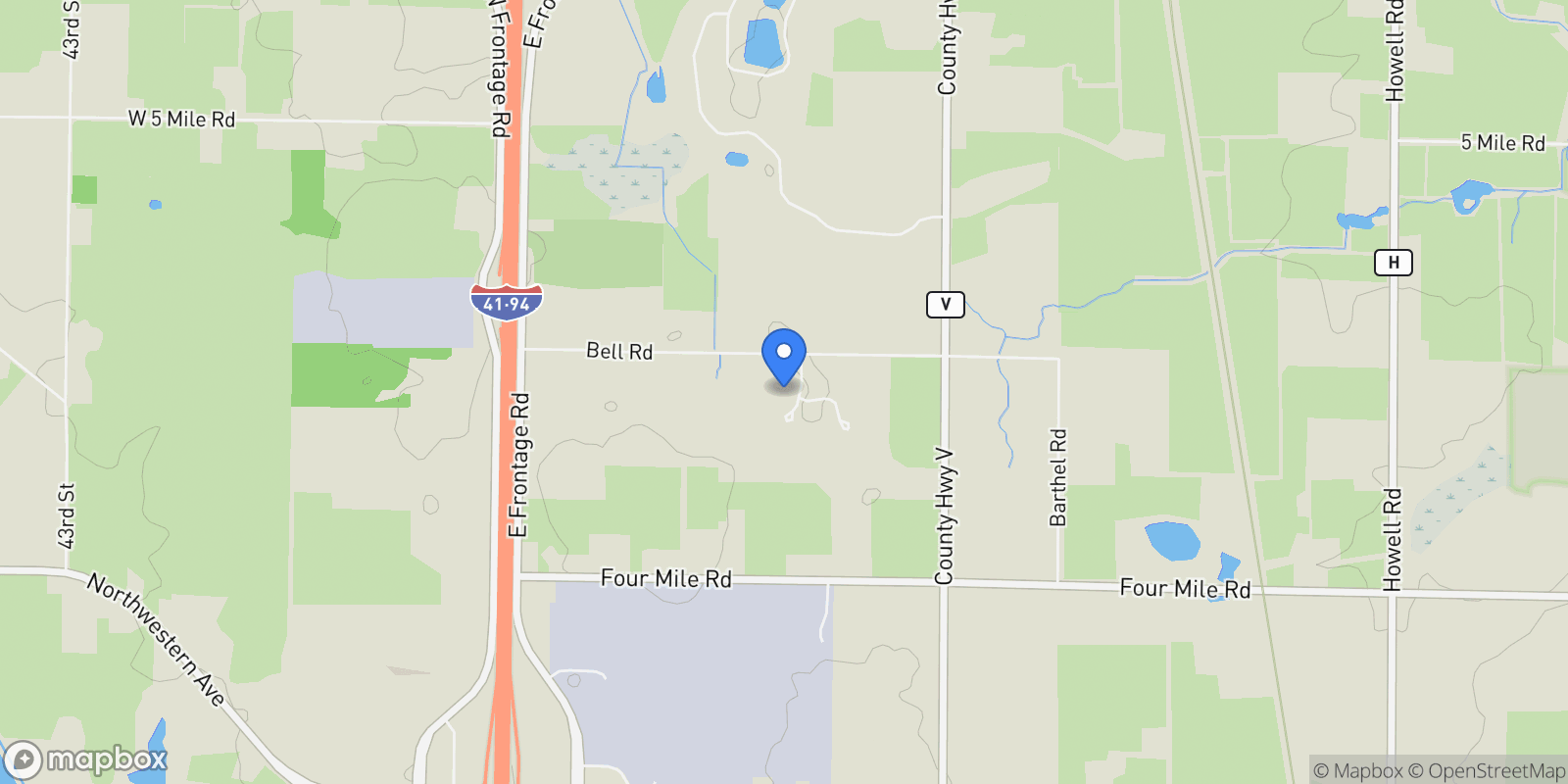 Map showing 5408 Oldfield Dr, Caledonia, WI 53108, Caledonia, Wisconsin, United States.