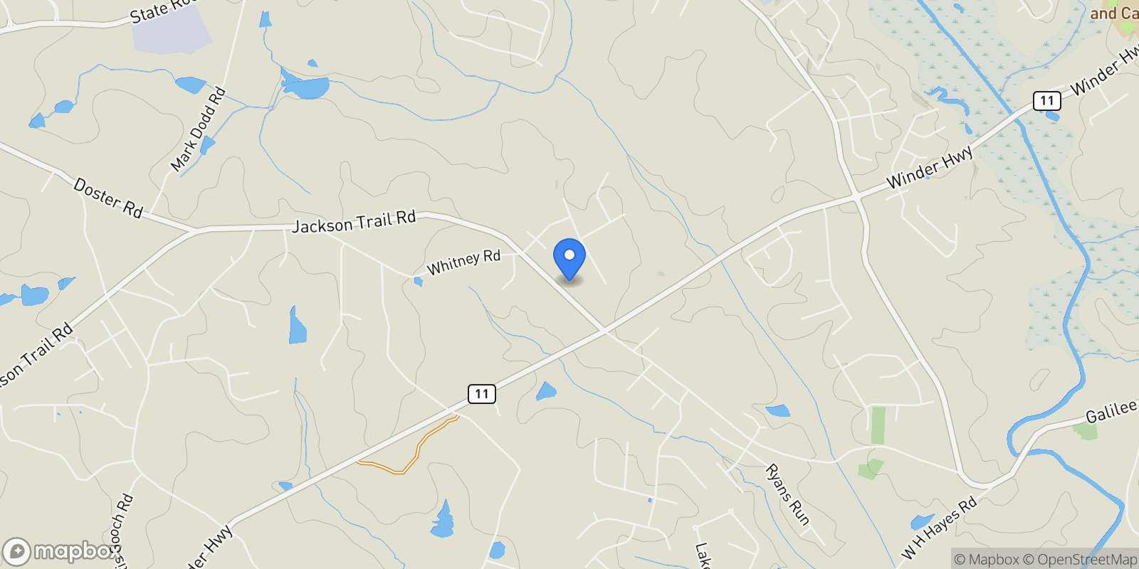 Map showing Jefferson, Georgia, United States.