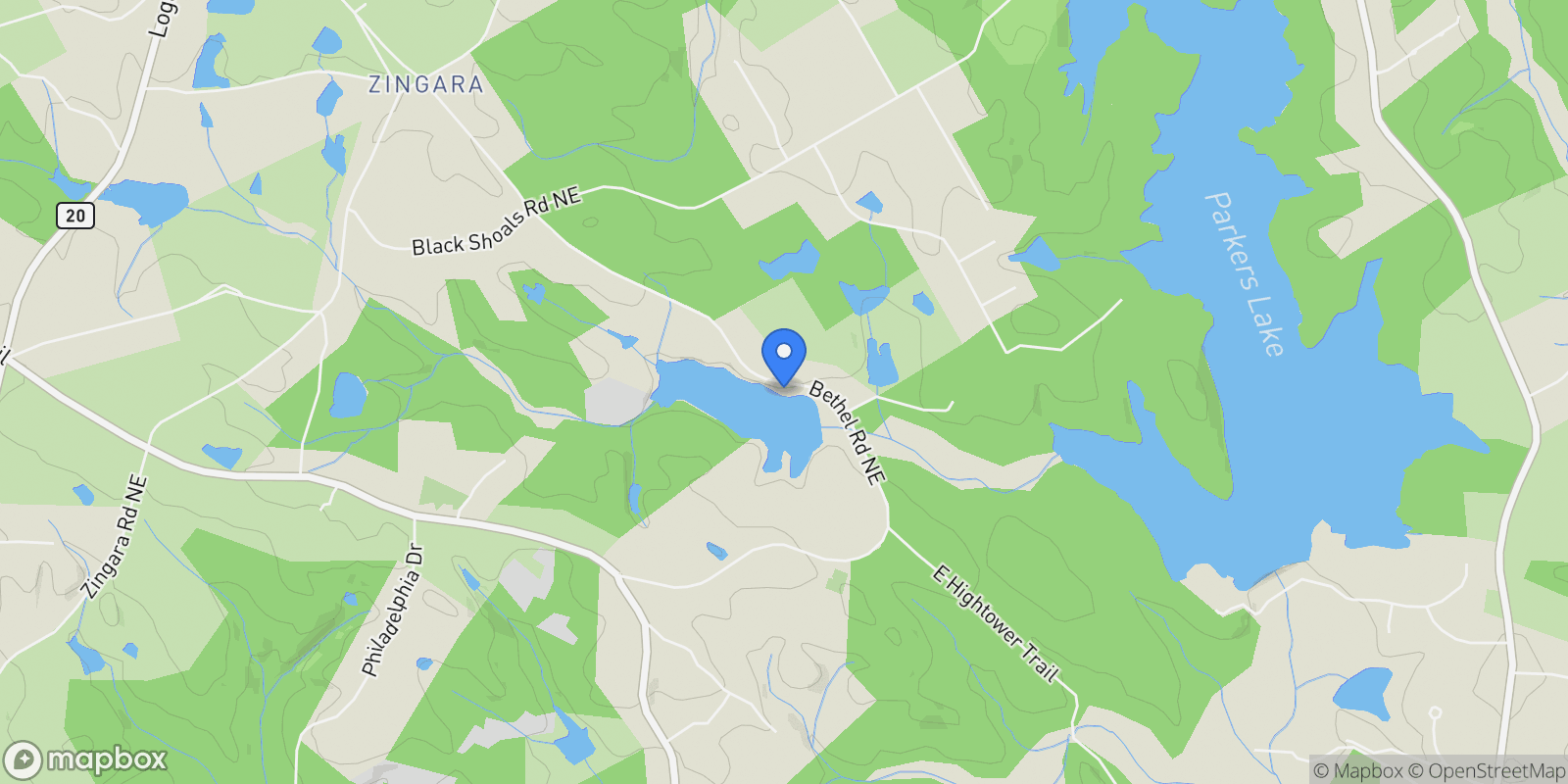 Map showing Conyers, Georgia, United States.