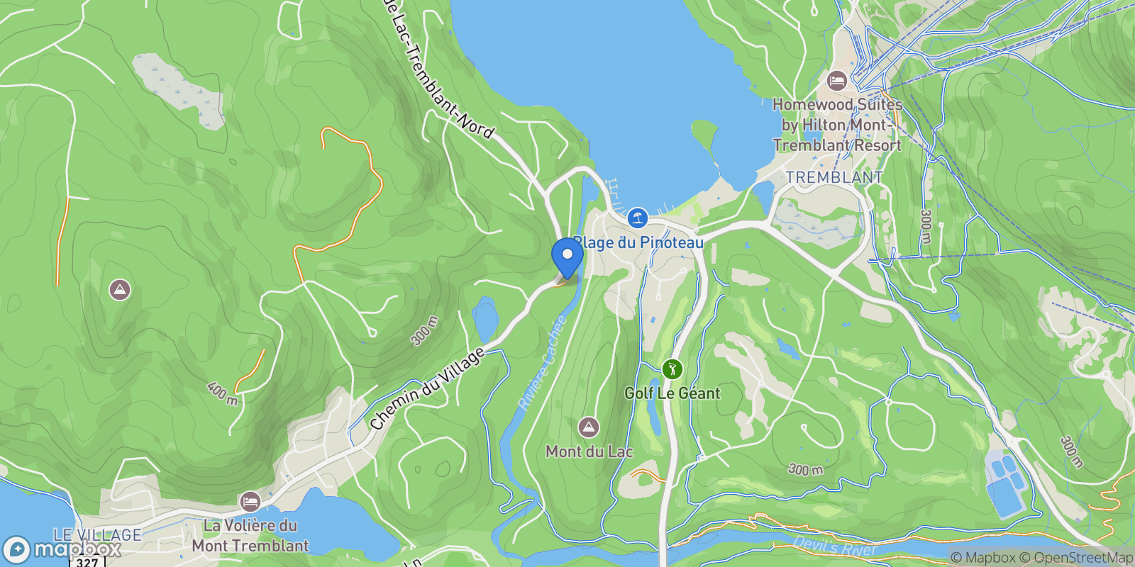 Map showing 2611 Ch. du Village, Mont-Tremblant, Quebec, Canada.