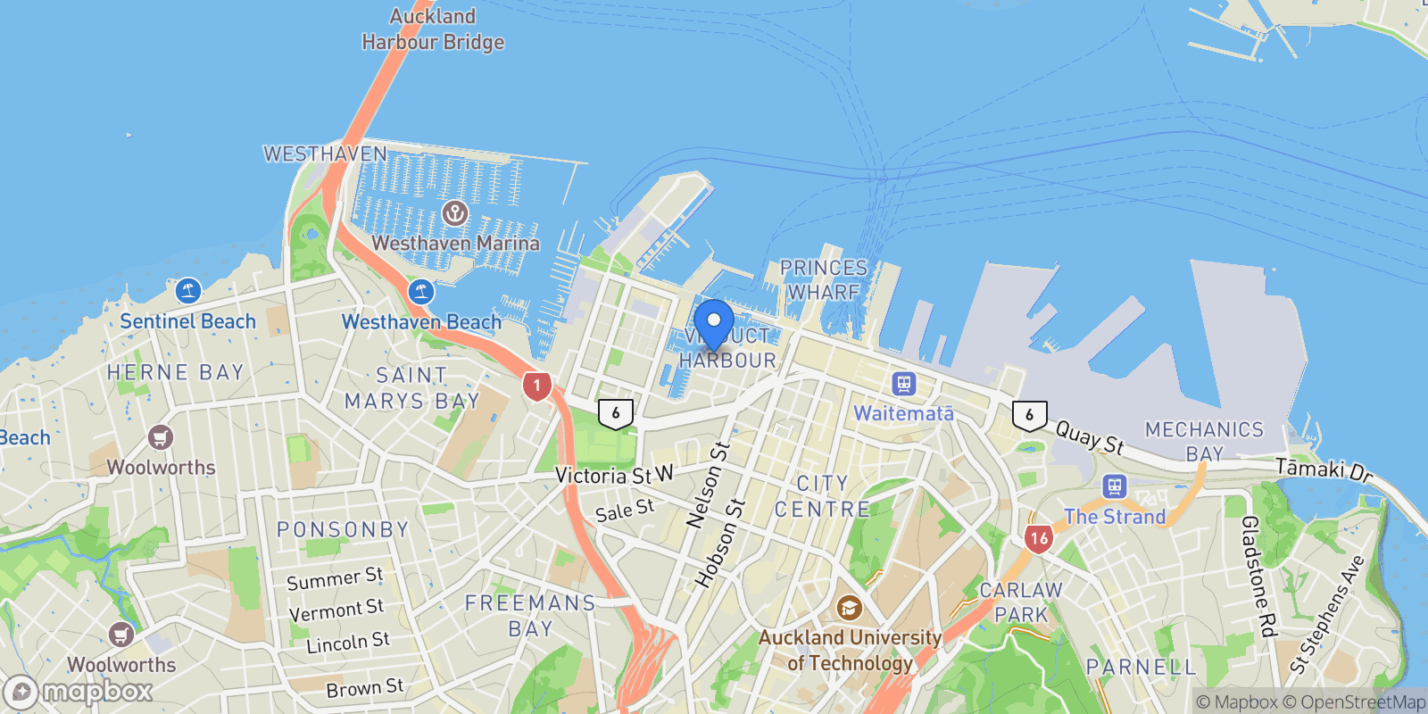 Map showing 309-121 Customs Street West, Auckland CBD, AUK, Auckland, Auckland, New Zealand.