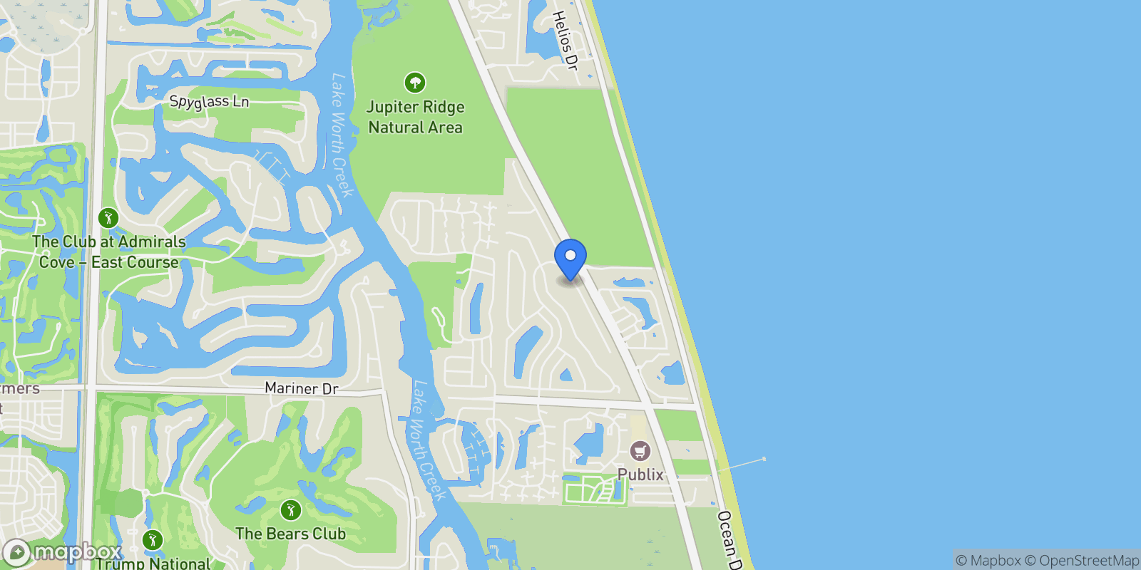 Map showing 104 Sand Pine Drive , Jupiter, FL 33477, Jupiter, Florida, United States.