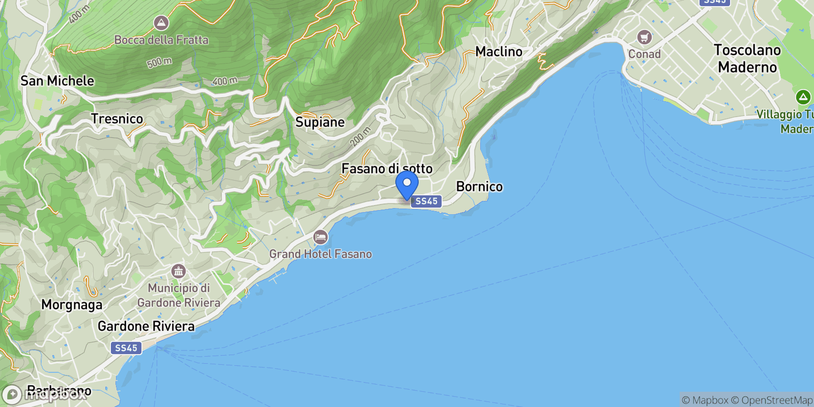 Map showing corso zanardelli 280, Gardone Riviera, Lombardy, Italy.