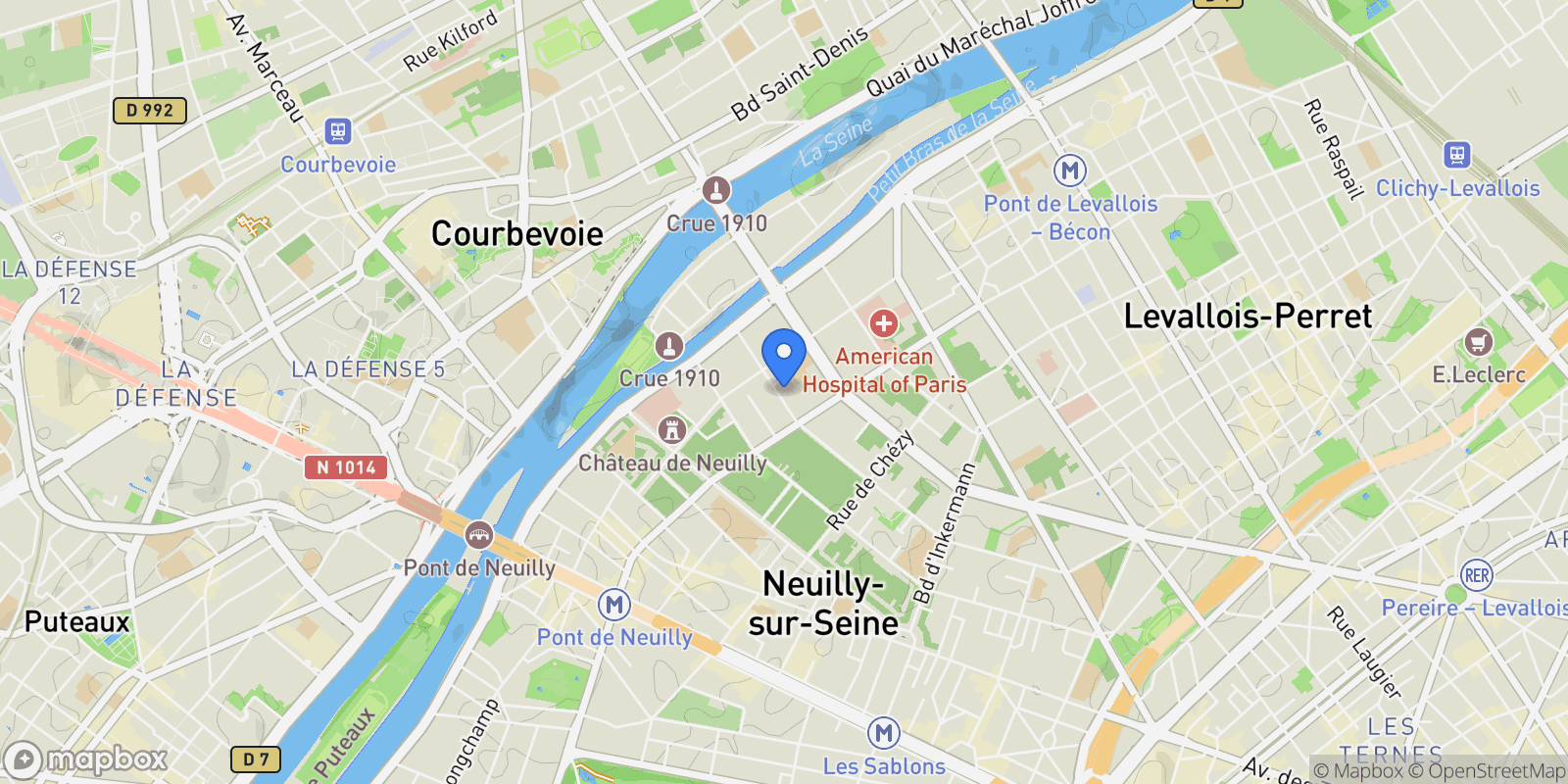 Map showing Neuilly-sur-Seine, Île-de-France, France.