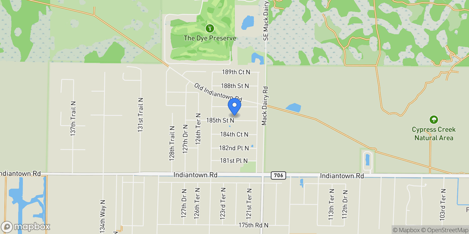 Map showing 12275 185th Street N , Jupiter, FL 33478, Jupiter Island, Florida, United States.