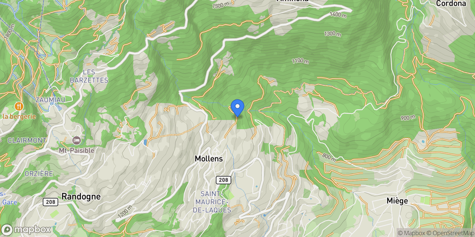 Map showing Crans-Montana, Valais, Switzerland.