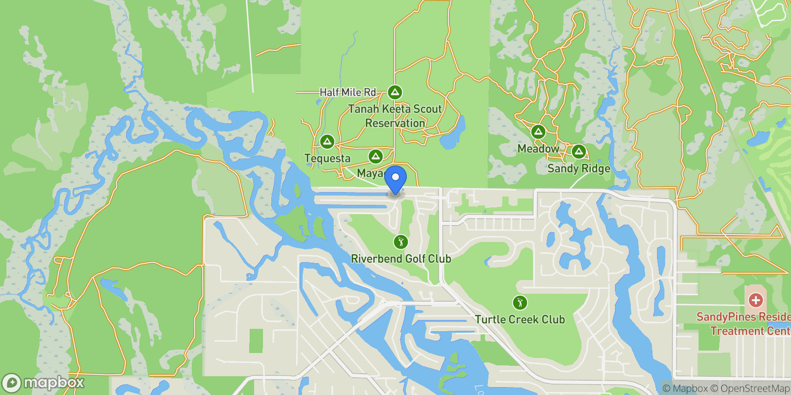 Map showing 8726 SE Riverfront Terrace , Jupiter, FL 33469, Tequesta, Florida, United States.