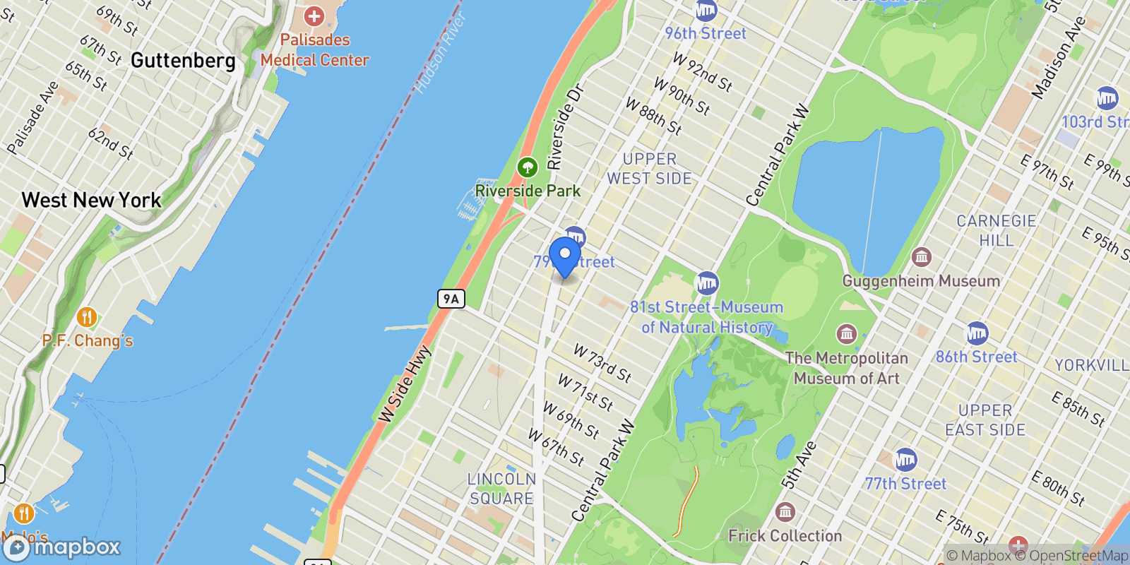 Map showing The Opera, 2166 BROADWAY, New York, New York, United States.